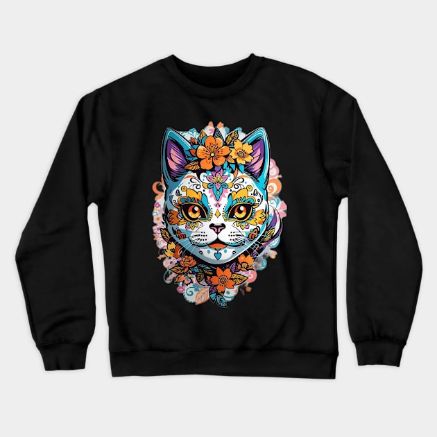 Cute cat Crewneck Sweatshirt by Aafno collection 